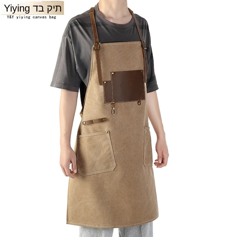 Leather Work Overalls - Fashionable Oil Wax Canvas Tool Apron