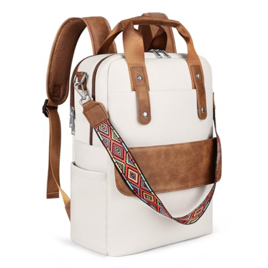 Leather Work Womens Backpack - Leather Laptop Backpack 15.6 Inch Womens