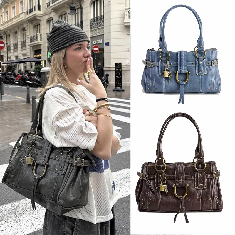 Leatherwork Rivets - Small niche design lock head bag,