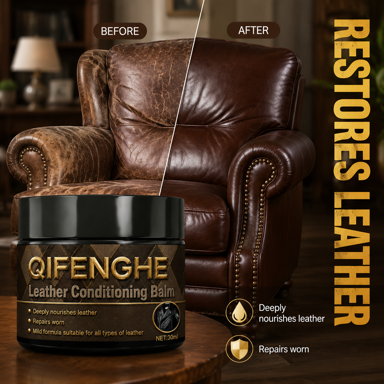 Upholstery Leather Work - Leather Edge Recoloring Repair Cream 30g