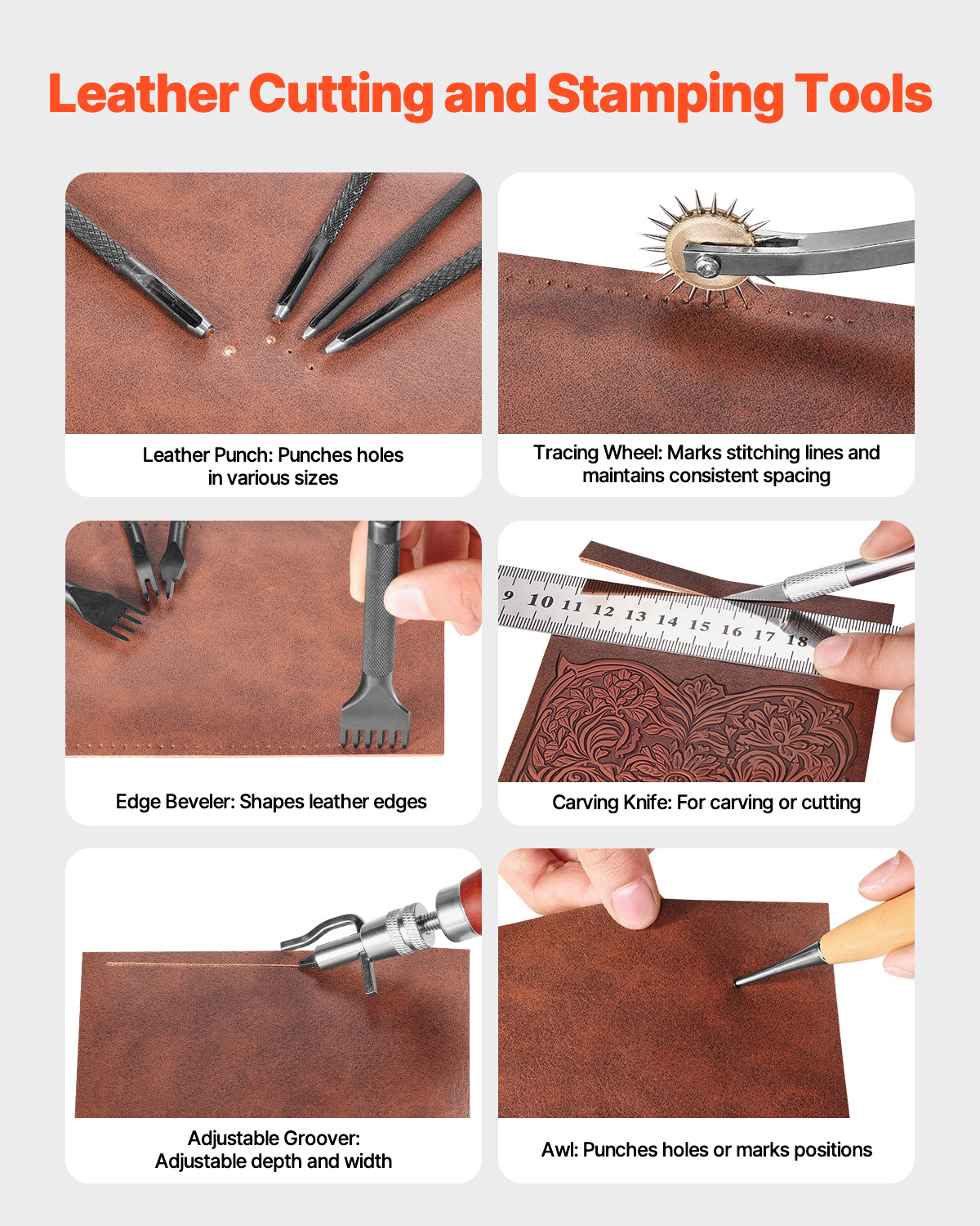 SucceBuy 38/59/61/72/92PCs Lea - огляд і ціна Leather Stamp Set
