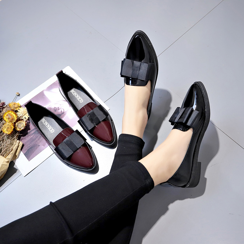 Black/ Wine Red Patent Leather - огляд і ціна Leather Work Heels