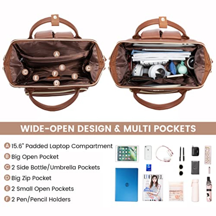 Leather Laptop Backpack for Wo - огляд і ціна Leather Work Womens Backpack