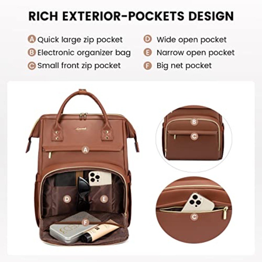 Leather Laptop Backpack for Wo - огляд і ціна Leather Work Womens Backpack