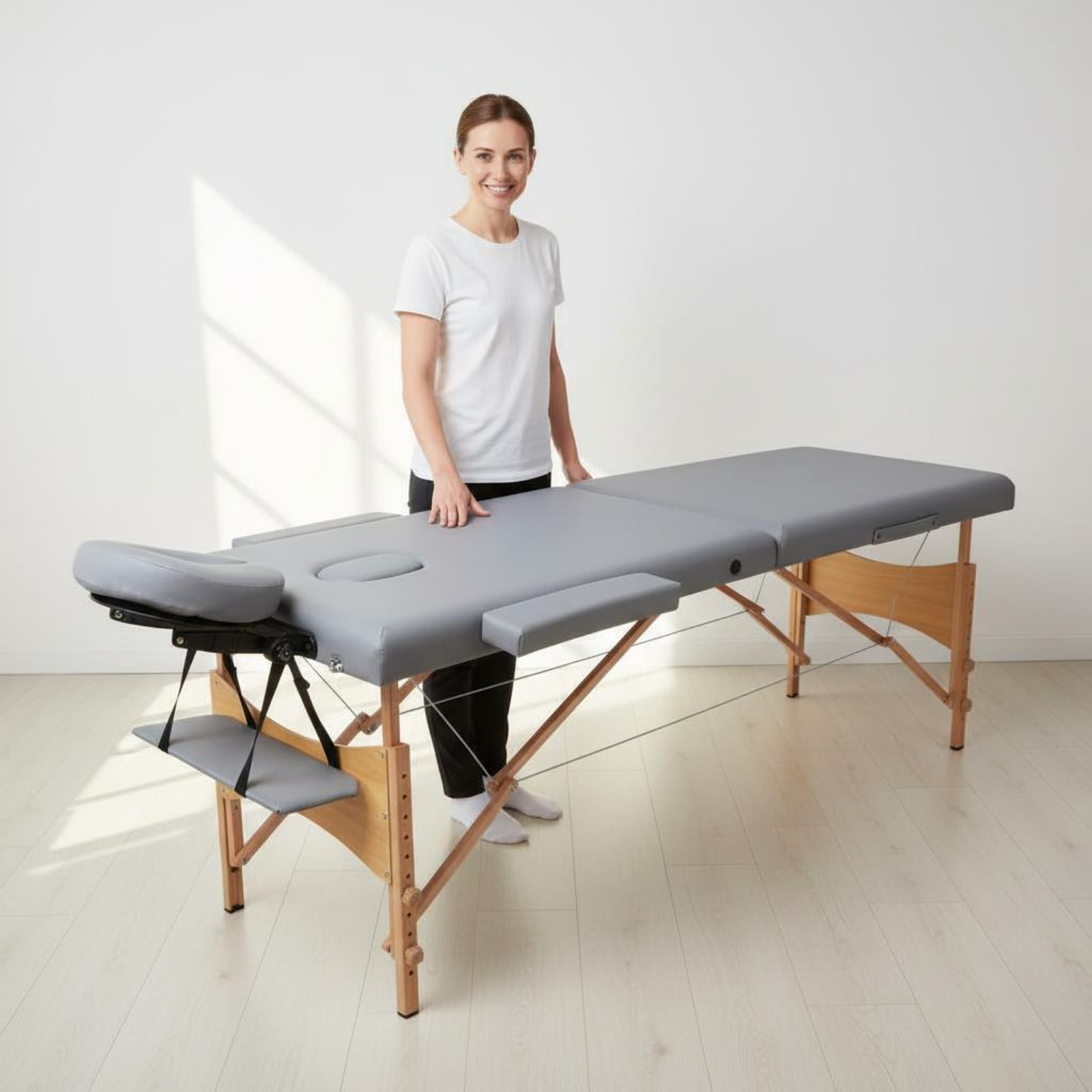 Portable Massage Table PU Leat - огляд і ціна Upholstery Leather Work
