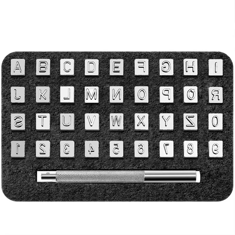 36Pcs 3mm/6mm Stainless Steel  - огляд і ціна Leather Stamp Set