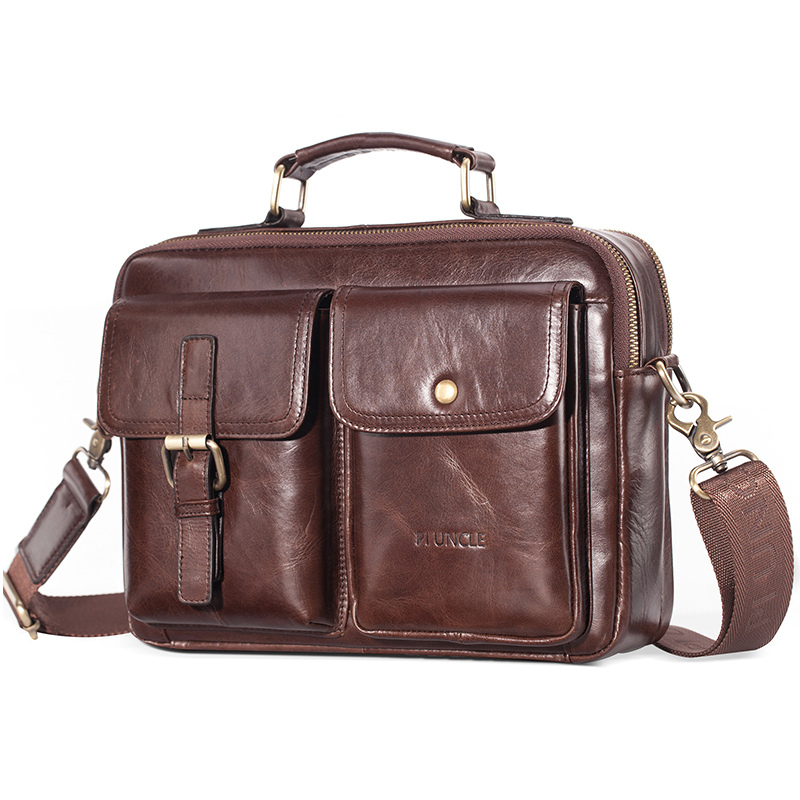 Men's Genuine Leather Shoulder - огляд і ціна Leather Work Handbag