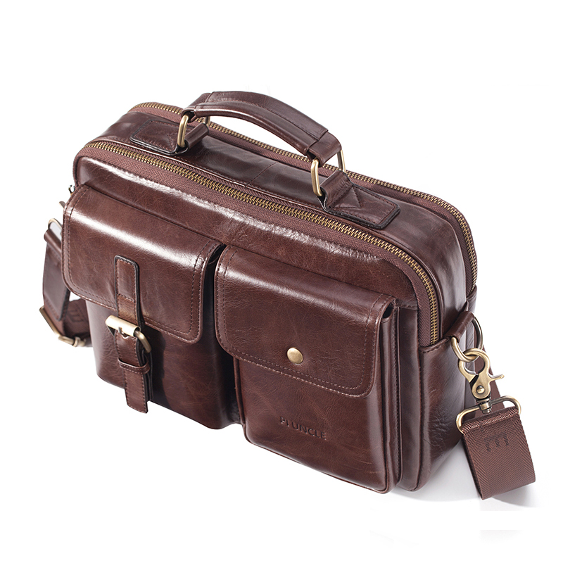 Men's Genuine Leather Shoulder - огляд і ціна Leather Work Handbag
