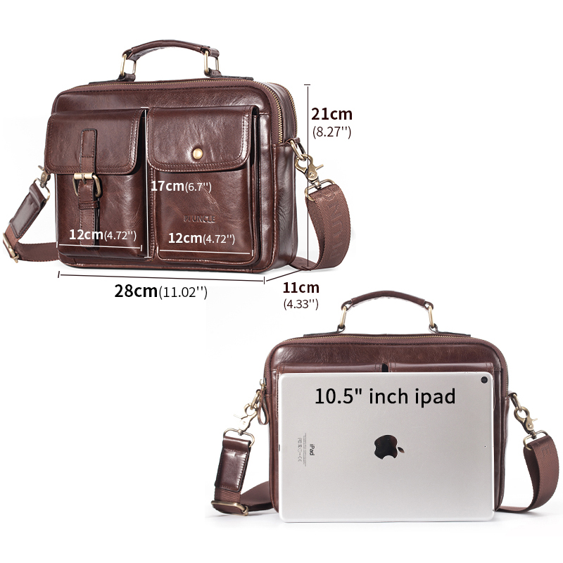Men's Genuine Leather Shoulder - огляд і ціна Leather Work Handbag