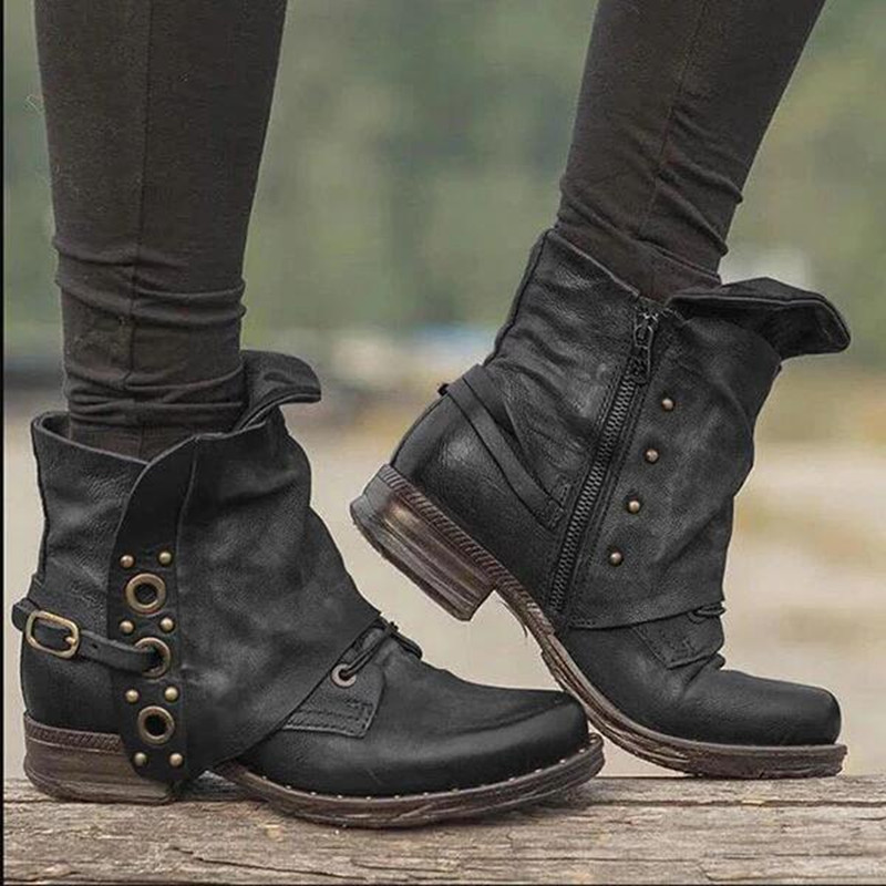 Women's Casual Short Boots Aut - огляд і ціна Leatherwork Rivets