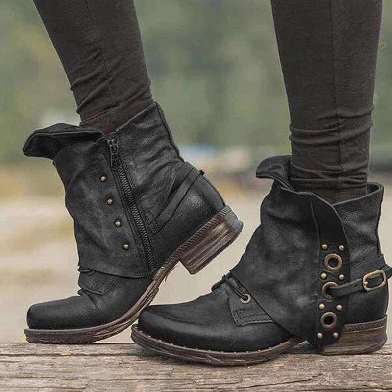 Women's Casual Short Boots Aut - огляд і ціна Leatherwork Rivets