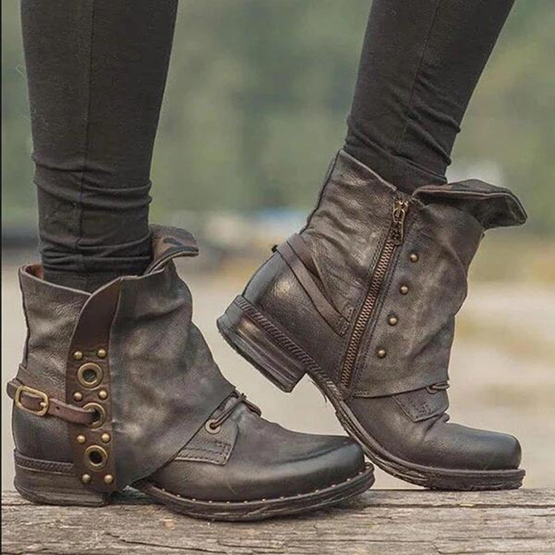 Women's Casual Short Boots Aut - огляд і ціна Leatherwork Rivets