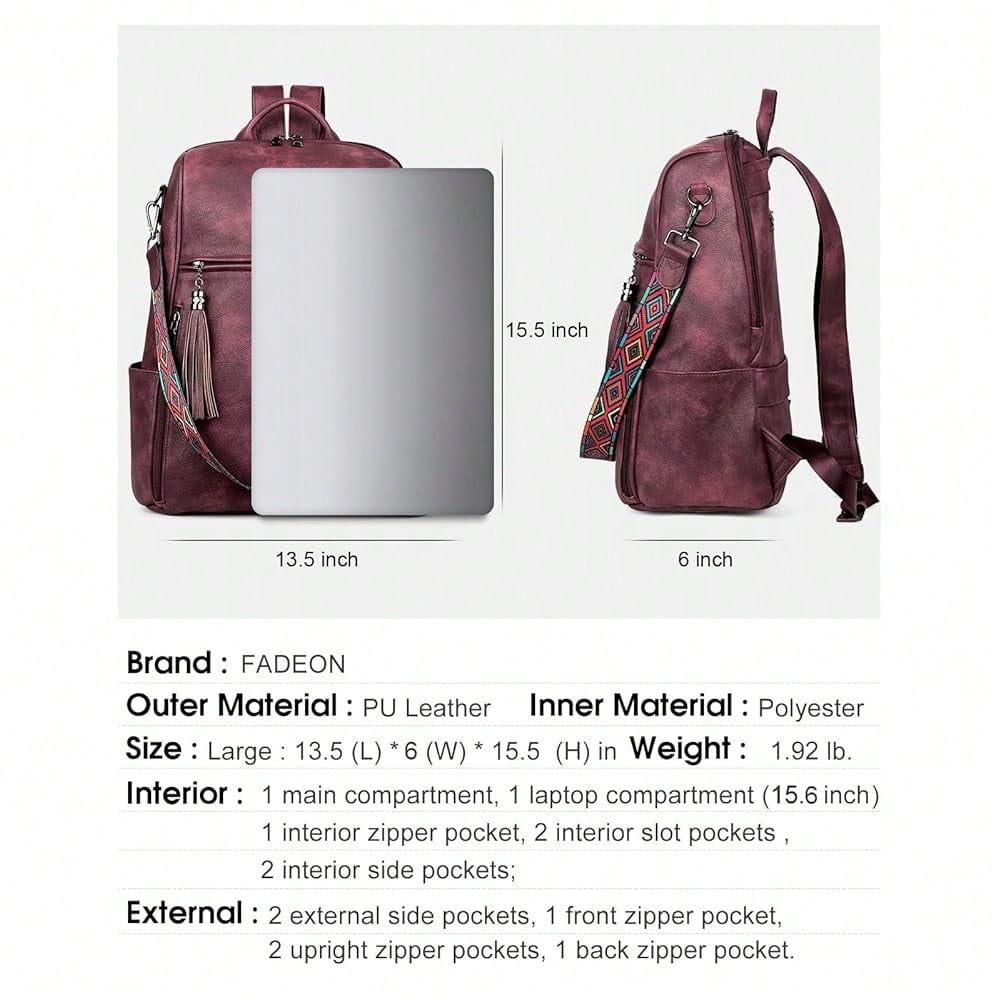 Leather Laptop Backpack For Wo - огляд і ціна Leather Work Womens Backpack