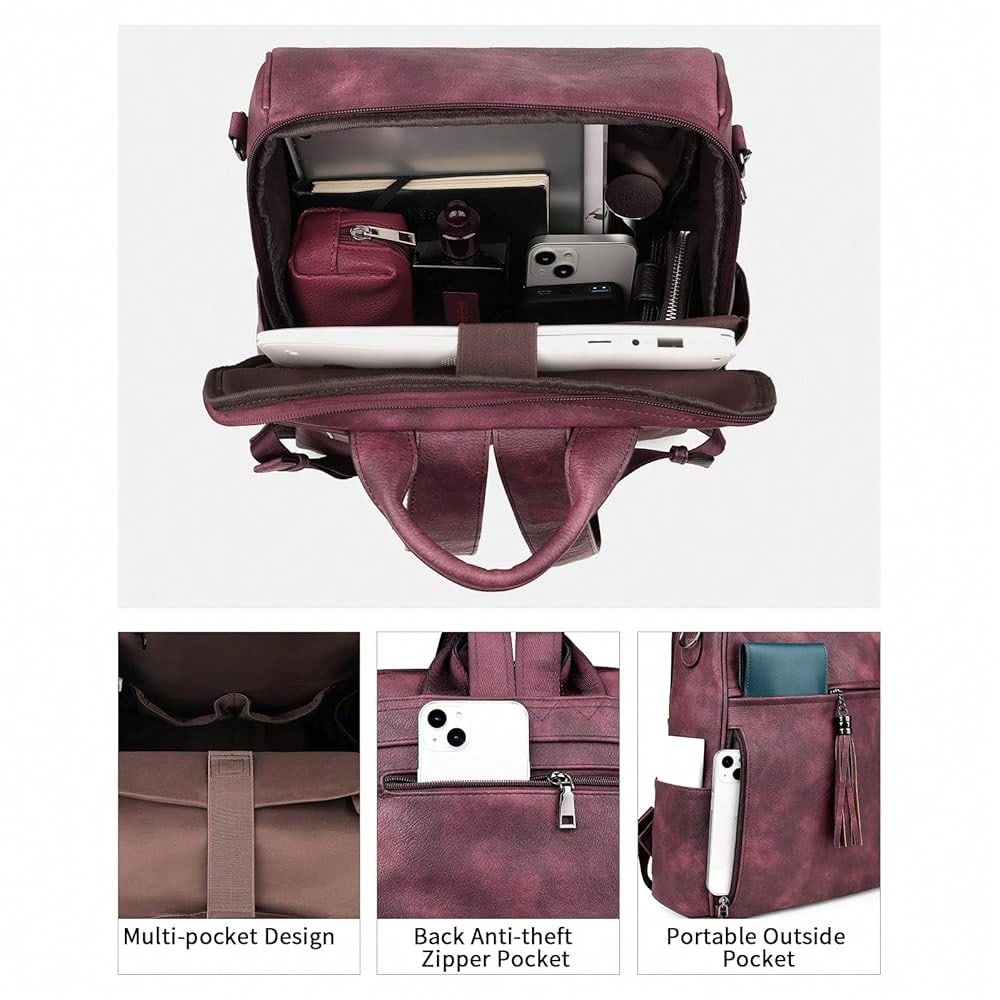 Leather Laptop Backpack For Wo - огляд і ціна Leather Work Womens Backpack