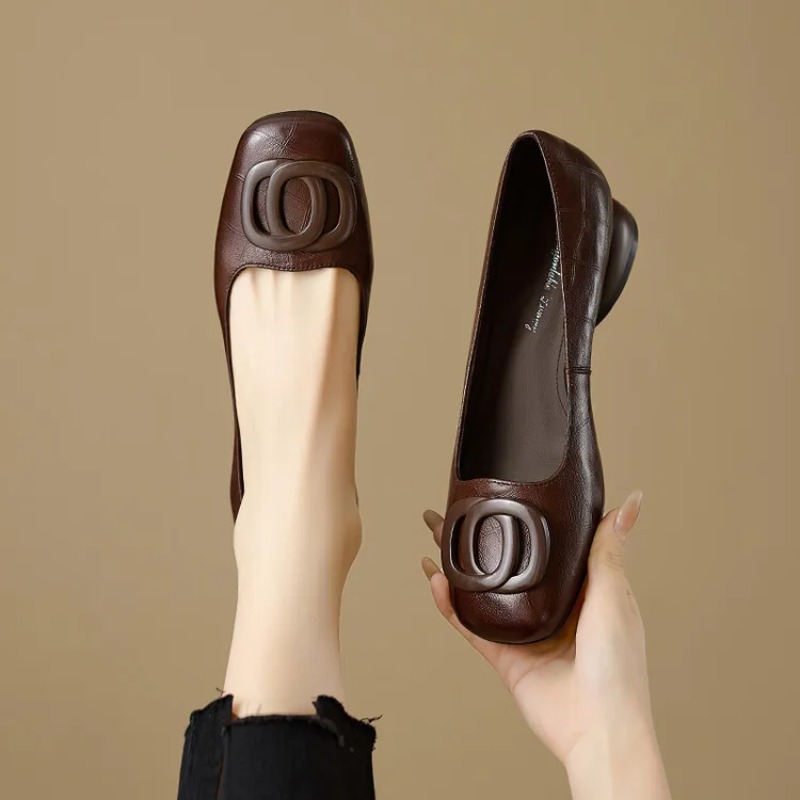 French Style Women Shoes Pumps - огляд і ціна Leather Work Heels