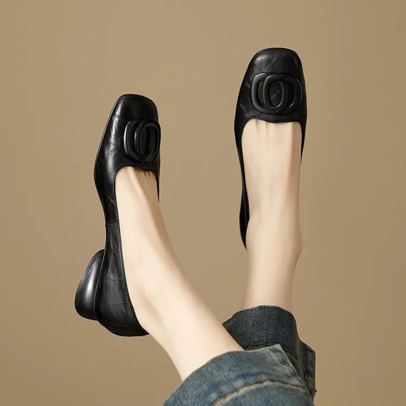 French Style Women Shoes Pumps - огляд і ціна Leather Work Heels
