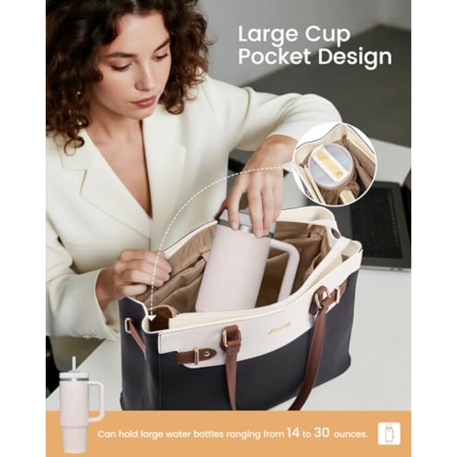 LOVEVOOK Laptop Tote Bag for W - огляд і ціна Leather Work Womens Backpack