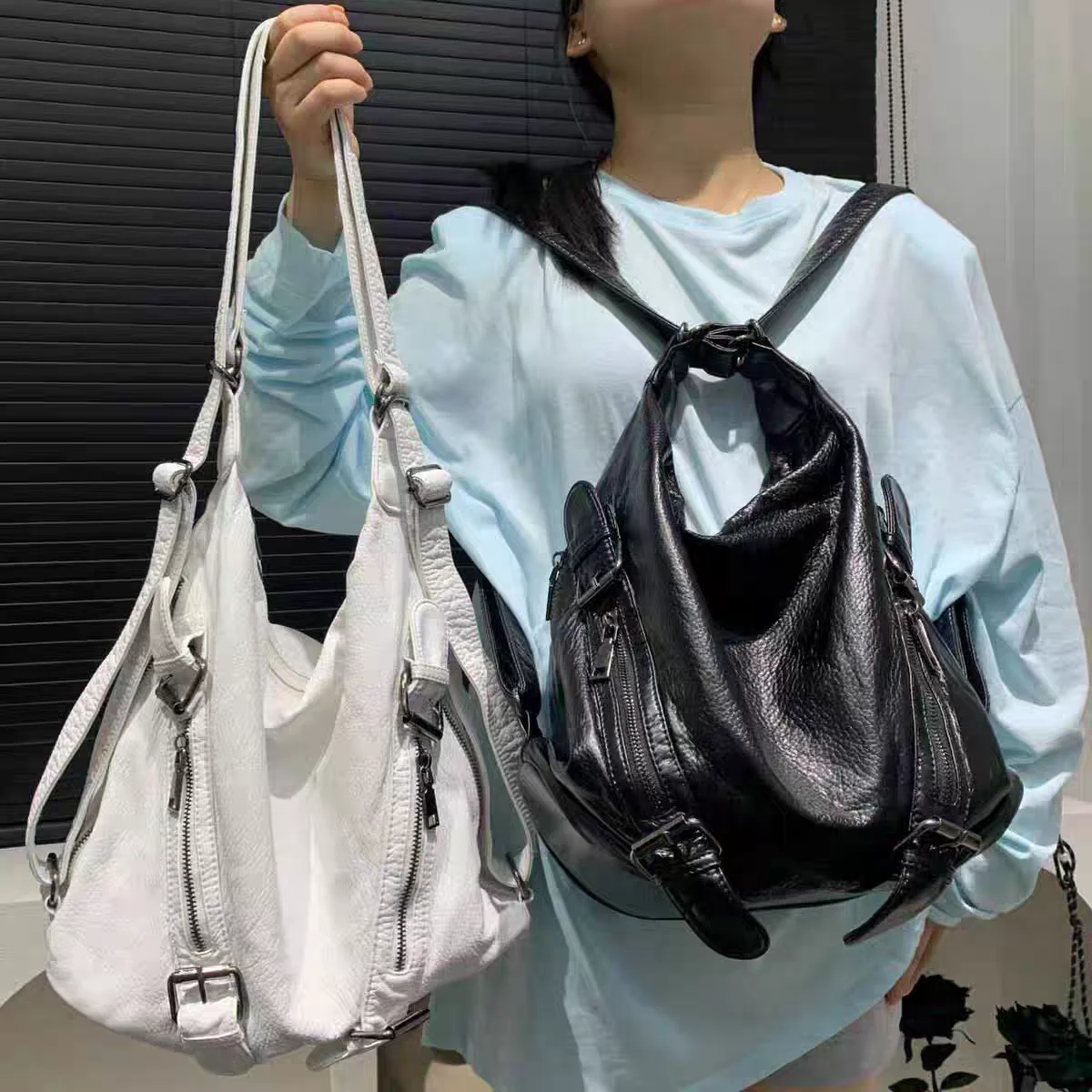 Women's Fashion Y2k Sexy Motor - огляд і ціна Leather Work Womens Backpack