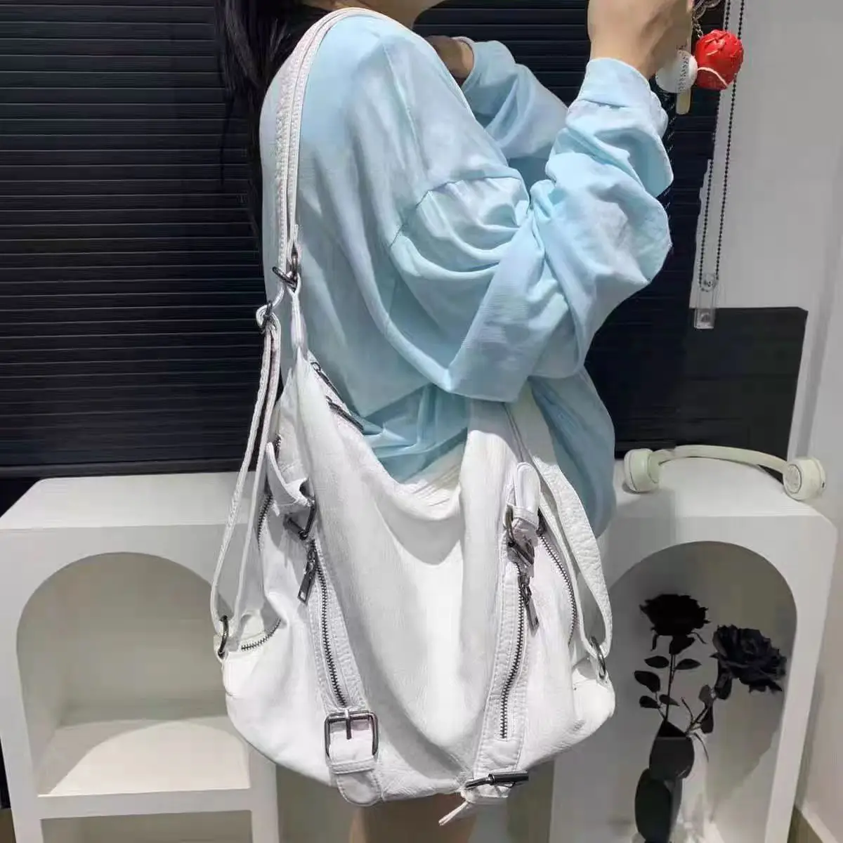 Women's Fashion Y2k Sexy Motor - огляд і ціна Leather Work Womens Backpack
