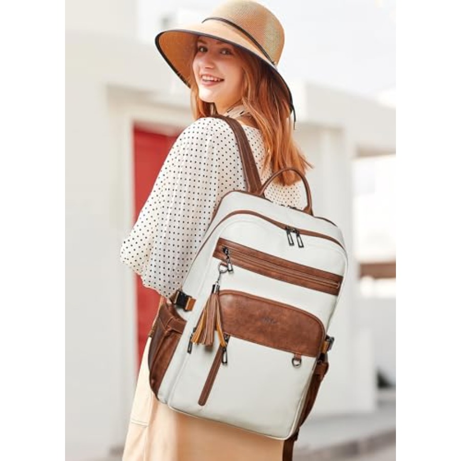 Vegan Leather Laptop Backpack  - огляд і ціна Leather Work Womens Backpack