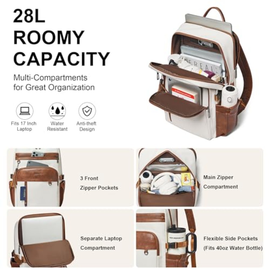 Vegan Leather Laptop Backpack  - огляд і ціна Leather Work Womens Backpack