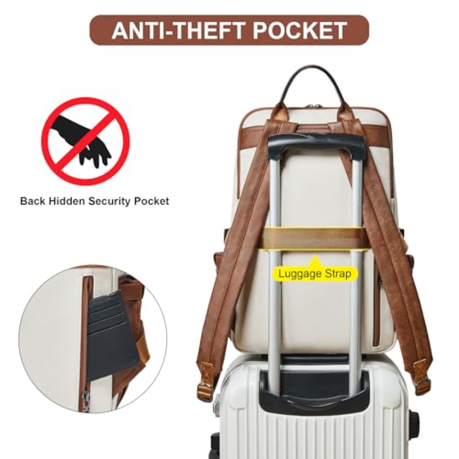 Vegan Leather Laptop Backpack  - огляд і ціна Leather Work Womens Backpack