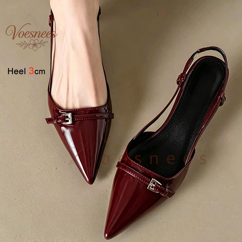 2026 Wine Red Pointed Patent L - огляд і ціна Leather Work Heels