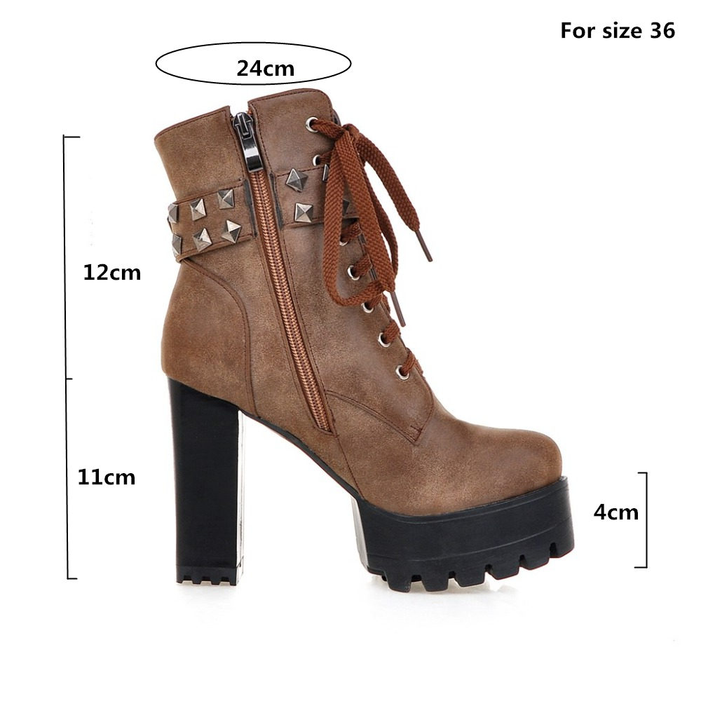 Fashion Women Ankle Boots Plat - огляд і ціна Leatherwork Rivets