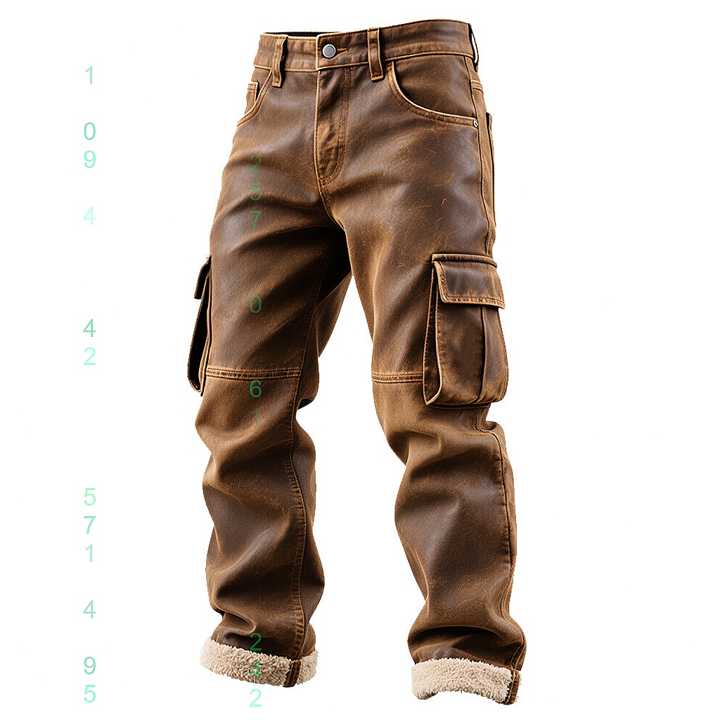 Mens Vintage Brown PU Leather  - огляд і ціна Leather Work Overalls