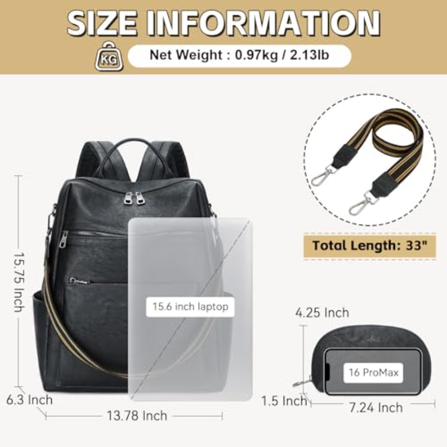 Vegan Leather Laptop Backpack  - огляд і ціна Leather Work Womens Backpack