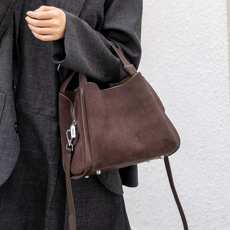 Burminsa Cowhide Suede Genuine - огляд і ціна Leather Work Handbag