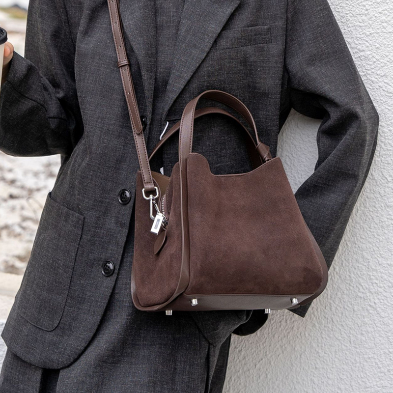 Burminsa Cowhide Suede Genuine - огляд і ціна Leather Work Handbag
