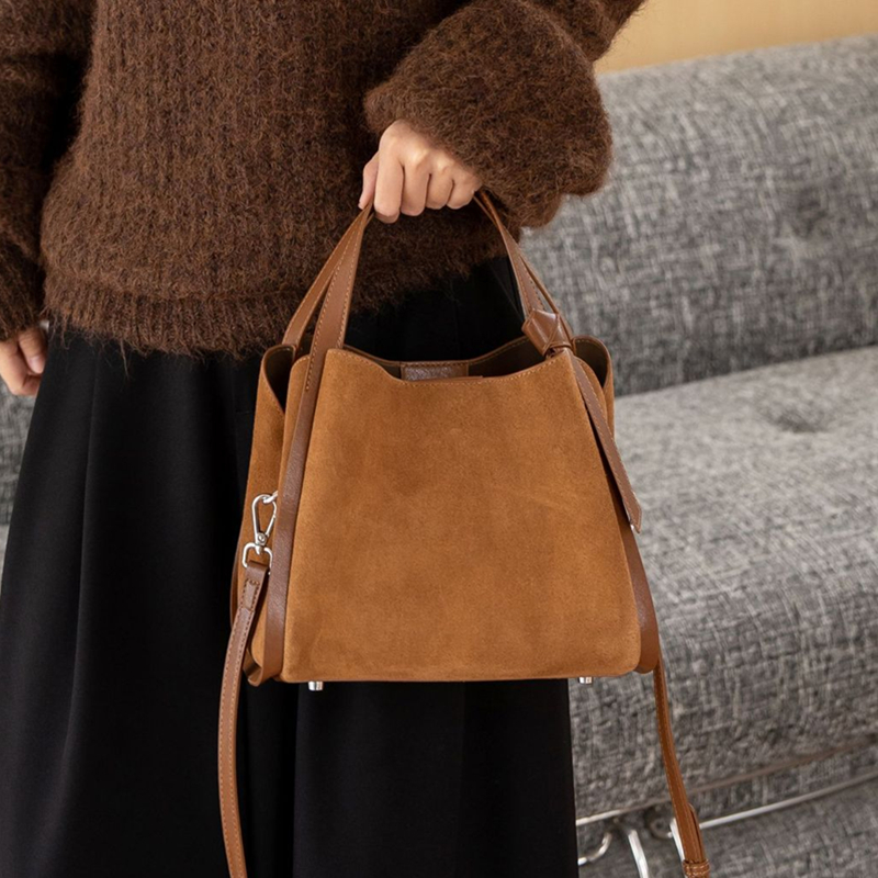 Burminsa Cowhide Suede Genuine - огляд і ціна Leather Work Handbag