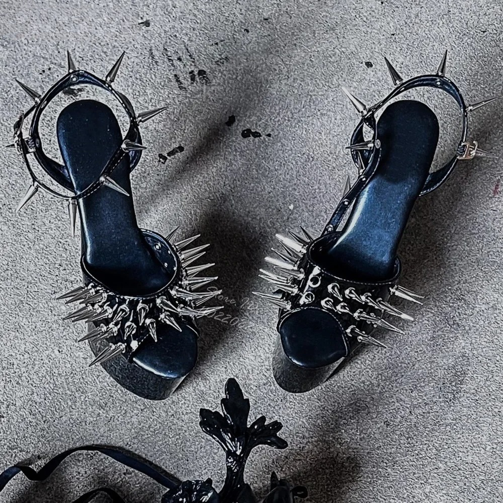 Women Shoes Luxury Black Spike - огляд і ціна Leatherwork Rivets