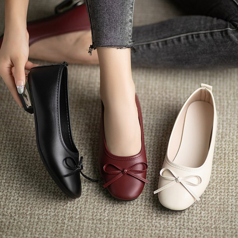 Elegant Bowknot Flat Shoes for - огляд і ціна Leather Work Heels
