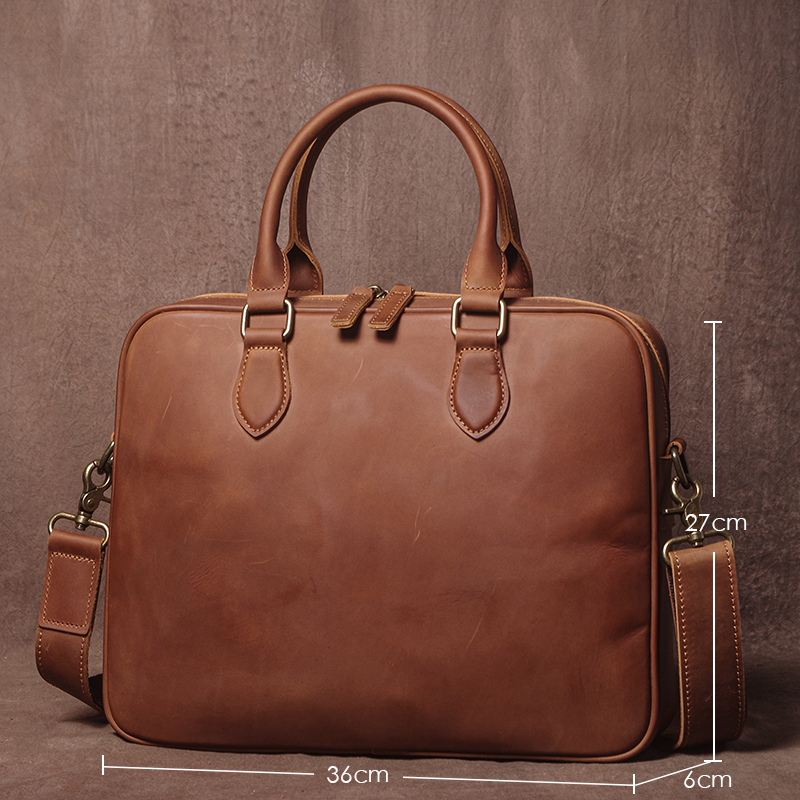 GURO Men Crazy Horse Cowhide B - огляд і ціна Leather Work Handbag