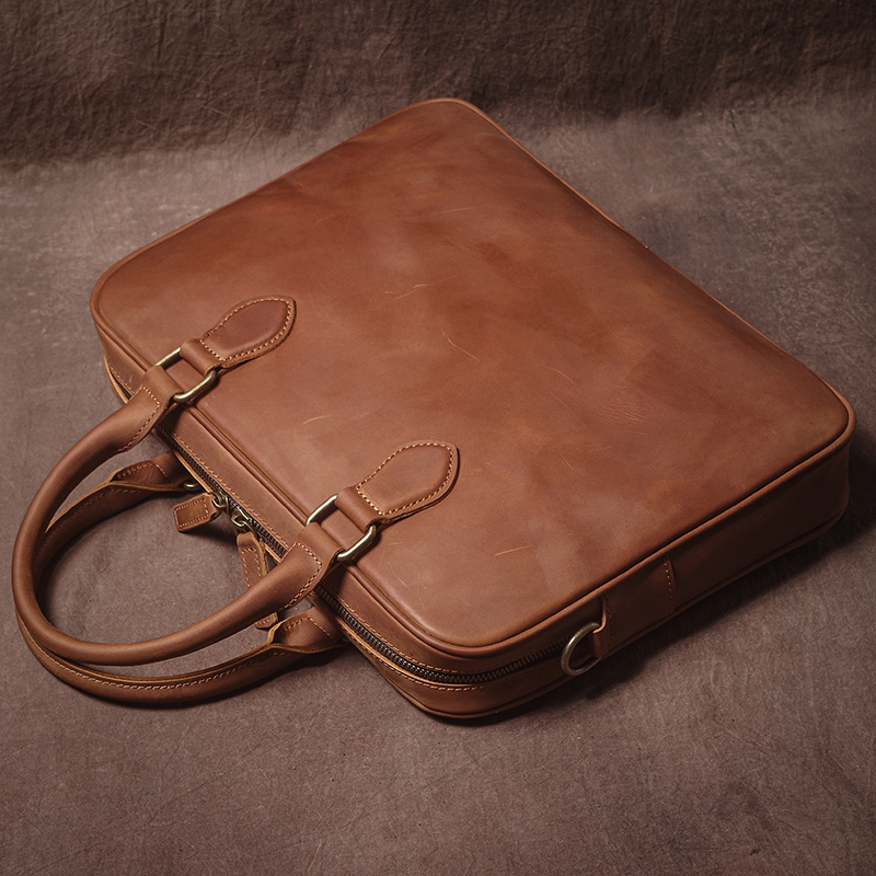 GURO Men Crazy Horse Cowhide B - огляд і ціна Leather Work Handbag