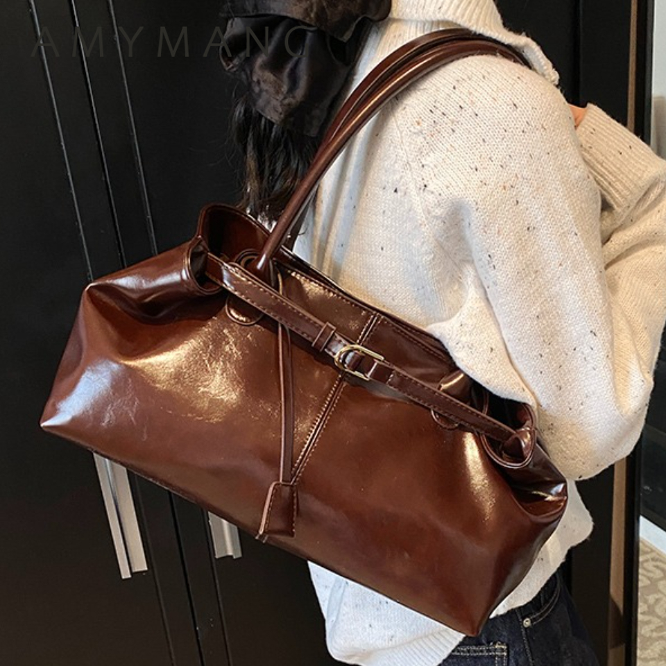 Winter Oil PU Leather Hobo Han - огляд і ціна Leather Work Handbag
