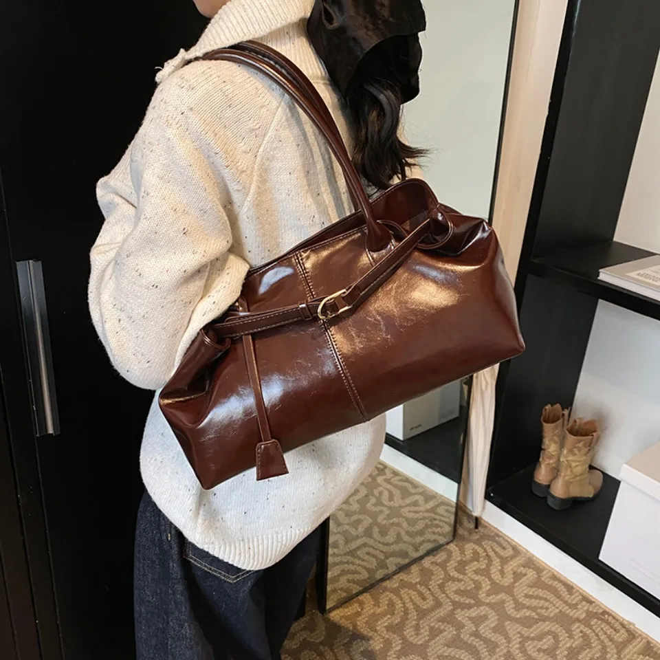 Winter Oil PU Leather Hobo Han - огляд і ціна Leather Work Handbag