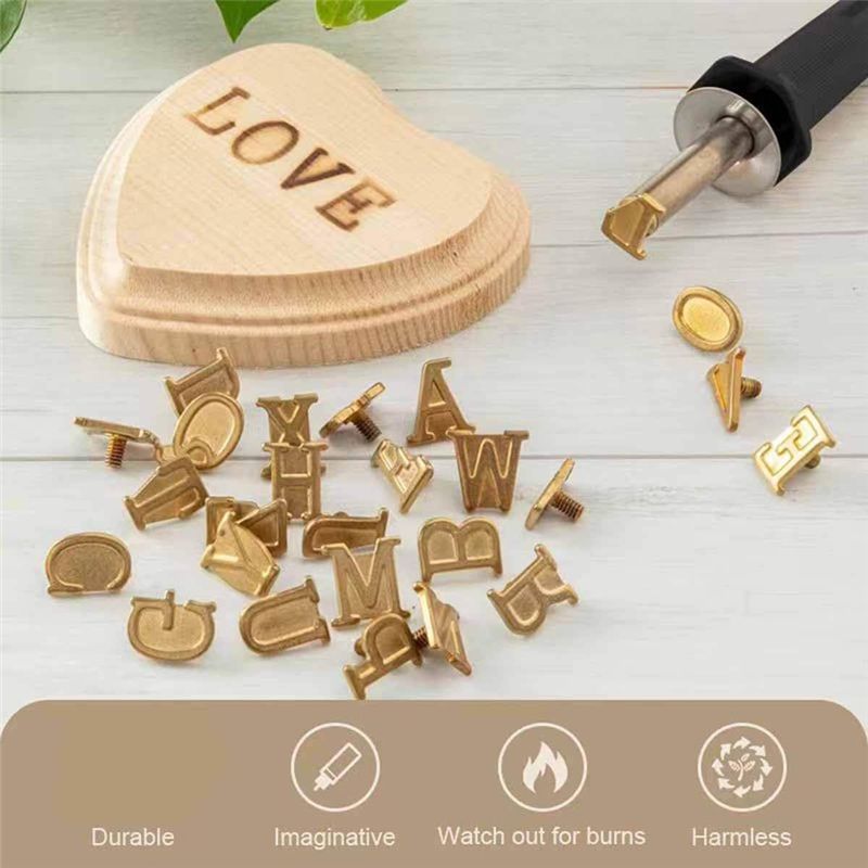 AA63 HOT Wood Burner With Lett - огляд і ціна Leather Stamp Set