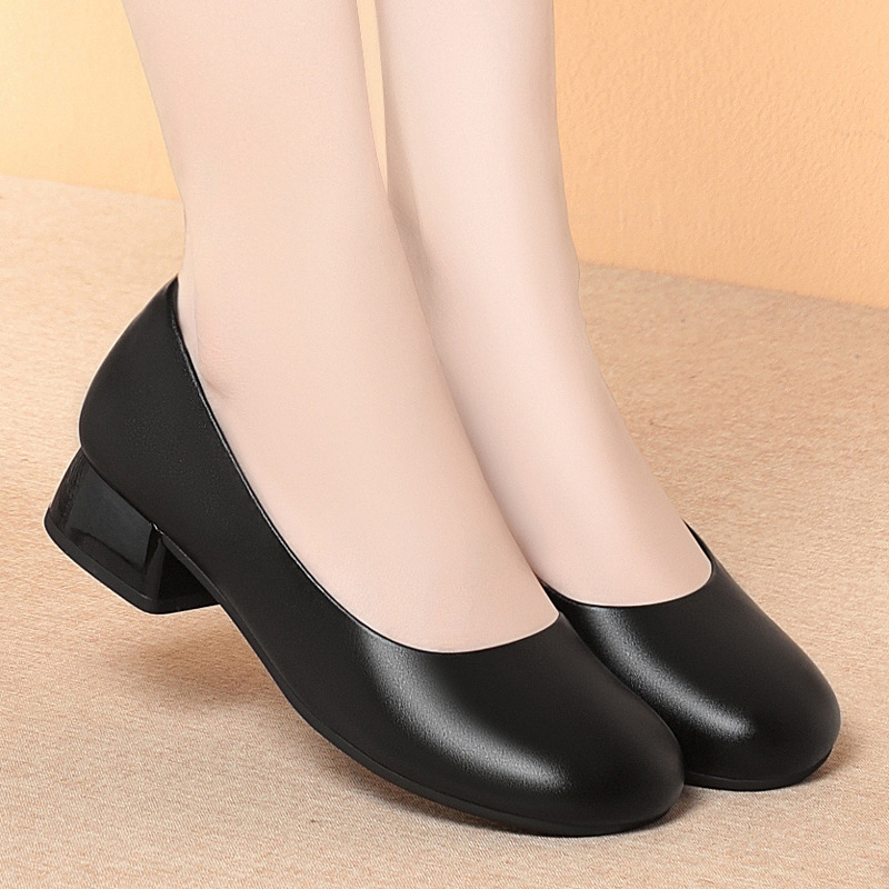 3cm Breathable Comfortable All - огляд і ціна Leather Work Heels