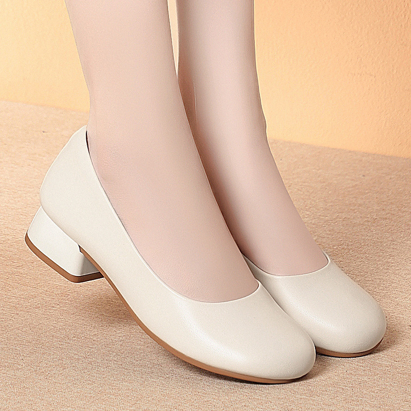 3cm Breathable Comfortable All - огляд і ціна Leather Work Heels