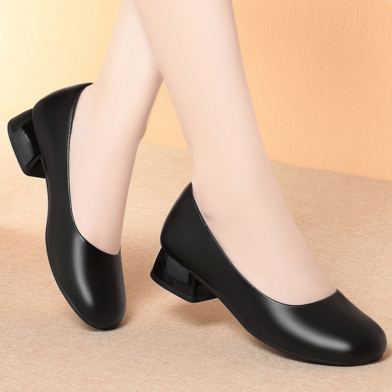 3cm Breathable Comfortable All - огляд і ціна Leather Work Heels
