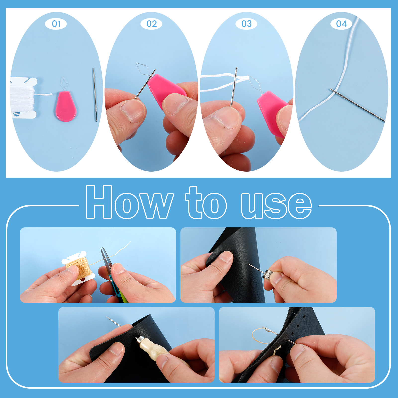 Leather Sewing Kit Portable Le - огляд і ціна Upholstery Leather Work