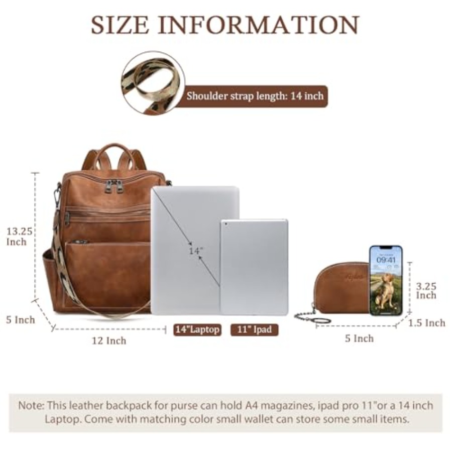 Leather Backpack Purse for Wom - огляд і ціна Leather Work Womens Backpack