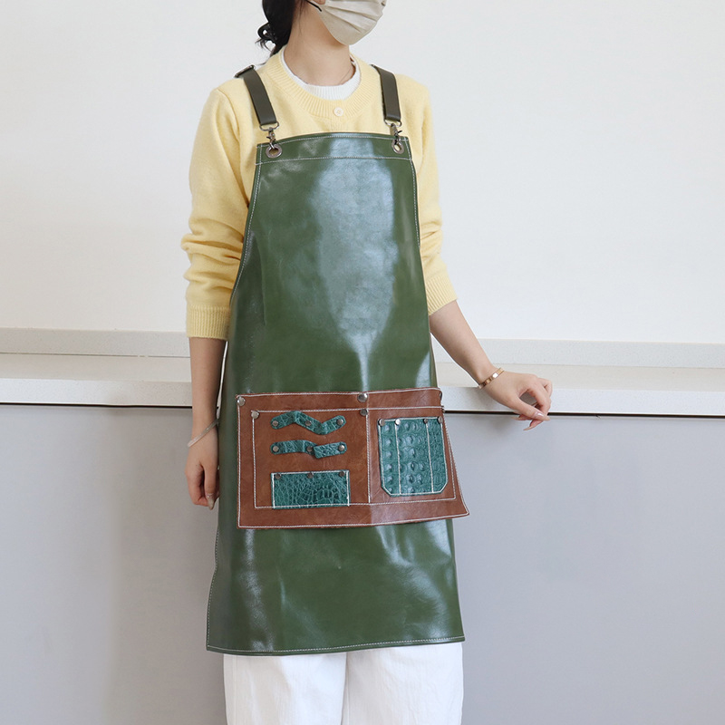 pu leather apron custom logo w - огляд і ціна Leather Work Overalls