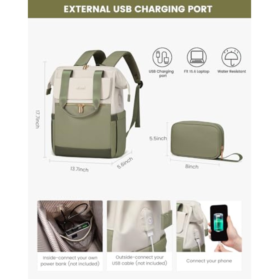 Laptop Backpack for Women, 15. - огляд і ціна Leather Work Womens Backpack