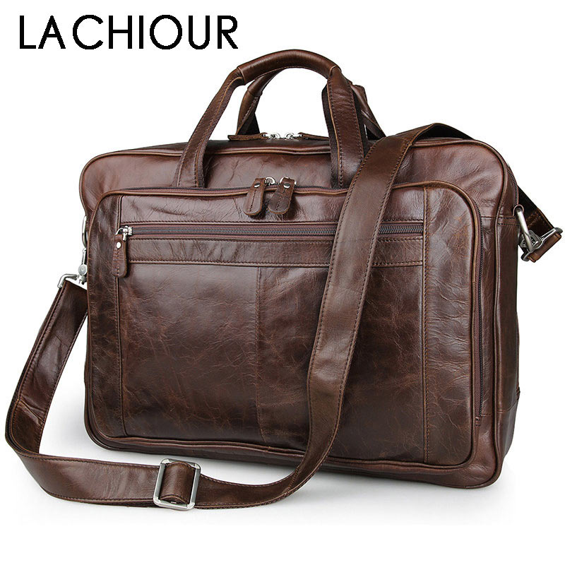 LACHIOUR Genuine Leather Men B - огляд і ціна Leather Work Handbag