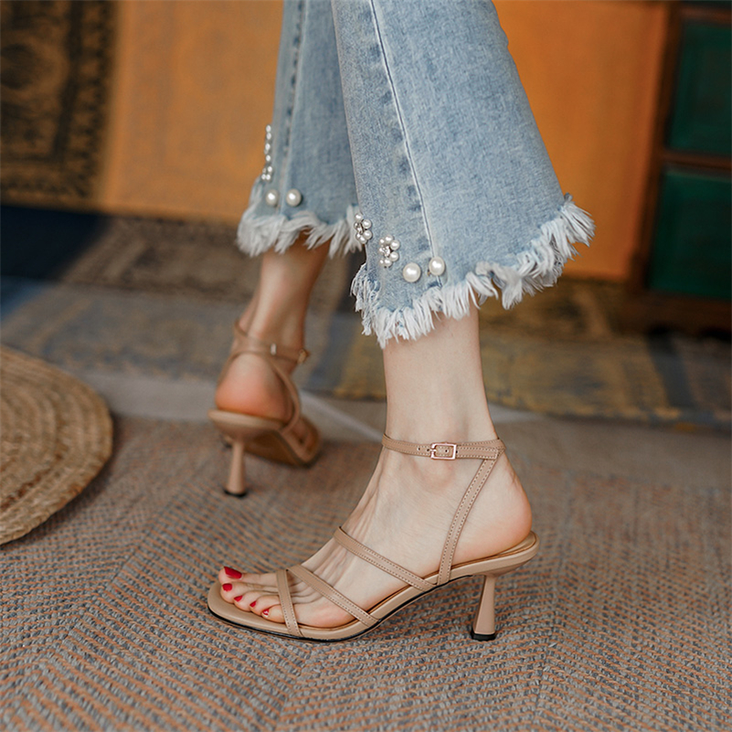 Meotina Sandals Women Shoes Sq - огляд і ціна Leather Work Heels