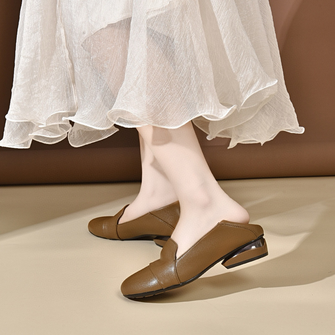Women's shoes 2026 autumn low  - огляд і ціна Leather Work Heels